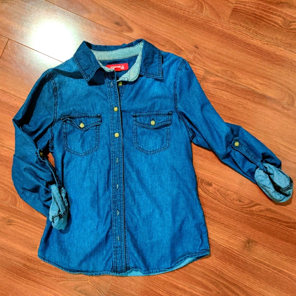 Denim Button Shirt XS